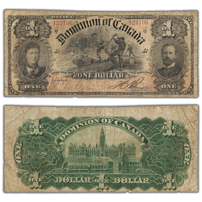 SOLD $1 1898 Dominion of Canada Note Boville Series Q DC-13c