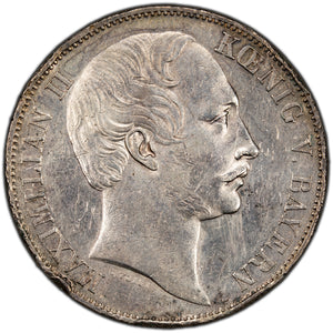 SOLD Germany Bavaria 1859 Thaler Silver Coin - Rim Damage