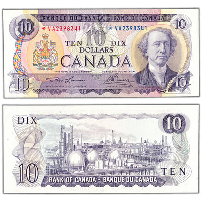 $10 1971 Bank of Canada Note *VA Replacement Prefix BC-49cA - EF/AU