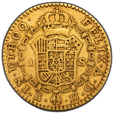 SOLD Spain 1779 M PJ 1 One Escudo Gold Coin