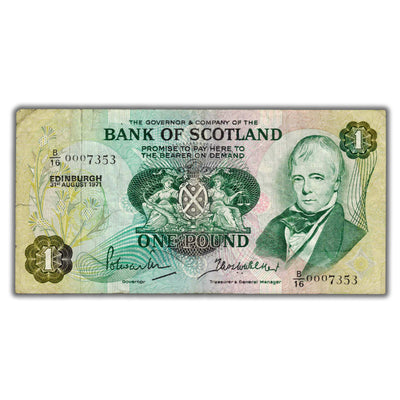 SOLD Scotland 1971 1 One Pound Note P #111a