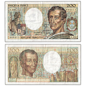 SOLD France 1986 200 Francs Note P #155a - VF+