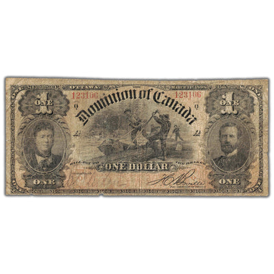 SOLD $1 1898 Dominion of Canada Note Boville Series Q DC-13c