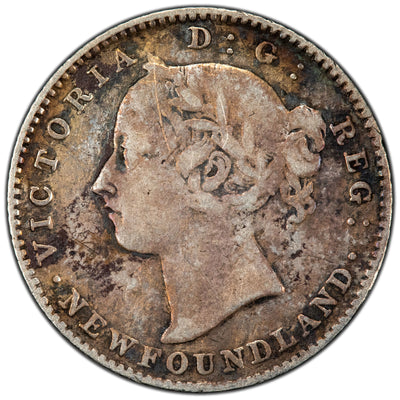 Newfoundland 1890 10 Ten Cents Silver Coin - Fine