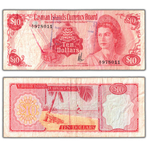 SOLD Cayman Islands 1974 $10 Ten Dollars Note P #74 - Stamp