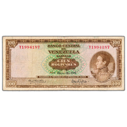 Venezuela 1970 100 Bolivares Note P #48g - Circulated