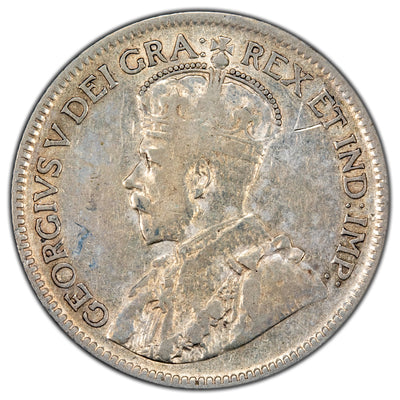 Canada 1927 25 Cents Quarter Silver Coin - Fine +