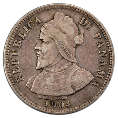 Panama 1904 10 Ten Centesimos Silver Coin