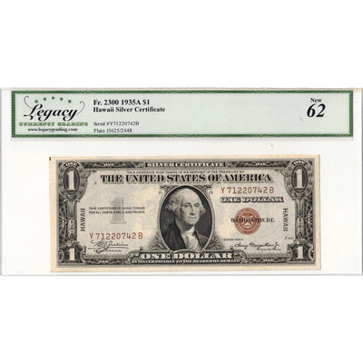 SOLD United States 1935 $1 Hawaii Silver Certificate Note Fr. 2300 - Legacy UNC-62