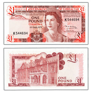 SOLD Gibraltar 1979 1 One Pound Note P #20b - Choice Uncirculated