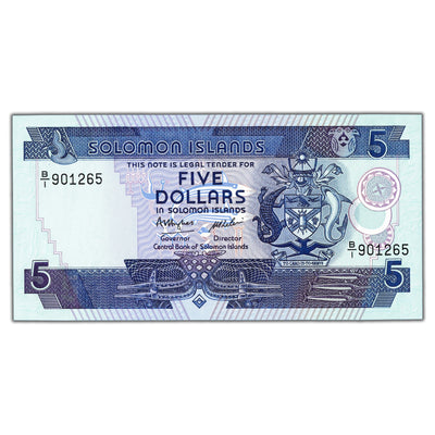 SOLD Solomon Islands ND (1986) $5 Five Dollars Note P #14 - Choice Uncirculated