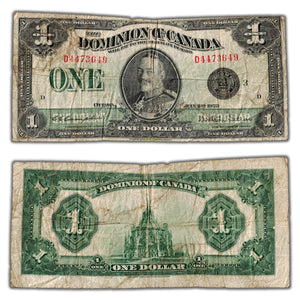 SOLD $1 1923 Dominion of Canada Note Campbell-Sellar Black Seal DC-25n
