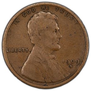 SOLD United States 1909-S Lincoln Wheat Penny Coin - F-12