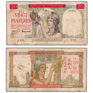 SOLD French Indochina N.D (1949) 20 Piastres Note P #81a - Tears