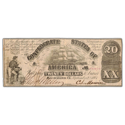 SOLD United States 1861 Confederate States of America $20 Note Criswell CS#18