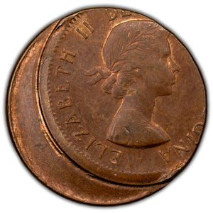SOLD Canada 1962 1 Small Cent Error Coin - Struck Off Centre