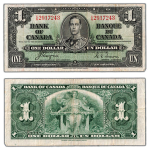 SOLD $1 1937 Bank of Canada Note Coyne-Towers C/N Prefix BC-21d - F/VF