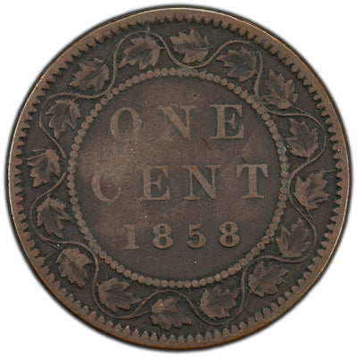 SOLD Canada 1858 1 Large Cent Coin - First Year of Issue - Fine