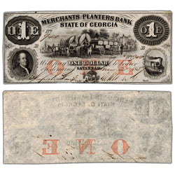 United States Merchants & Planters Bank 1857 $1 Note