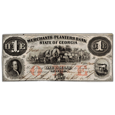 United States Merchants & Planters Bank 1857 $1 Note