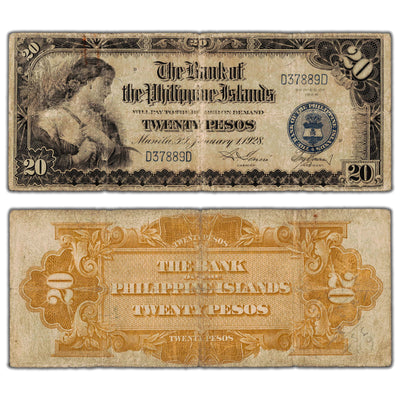 Philippines 1928 20 Twenty Pesos Note P #18 - Circulated