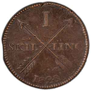 Sweden 1828 1 One Skilling Coin