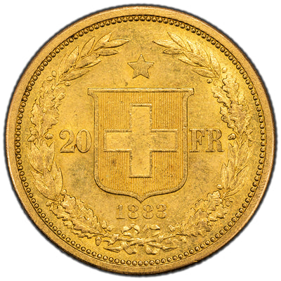 SOLD Switzerland 1883 20 Twenty Francs Gold Coin