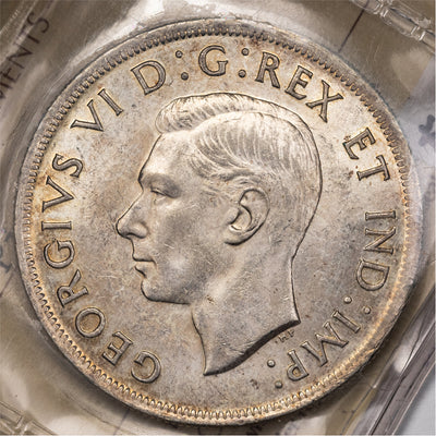 SOLD Canada 1938 $1 Silver Dollar Coin - ICCS MS-60 Ex Pittman Sale