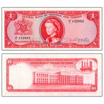 Trinidad & Tobago ND (1964) $1 One Dollar Note P #26b - EF/AU