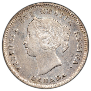 SOLD Canada 1887 5 Cents Silver Coin - Light Scratches