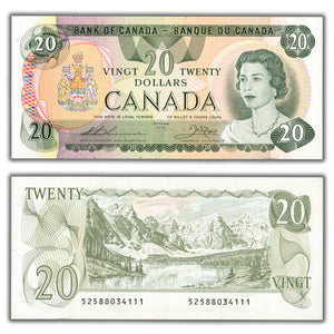 SOLD $20 1979 Bank of Canada Note Thiessen-Crow BC-54c-i - AU-58