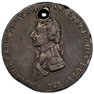SOLD Great Britain 1798 Nelson Aboukir Battle Silver Medalet - Holed
