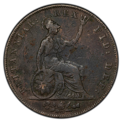 Great Britain 1827 1/2 Half Penny Coin KM #692
