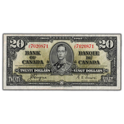 $20 1937 Bank of Canada Note Coyne-Towers J/E Prefix BC-25c - VF