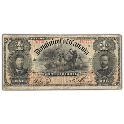 SOLD $1 1898 Dominion of Canada Note Boville Series O DC-13c - Fine