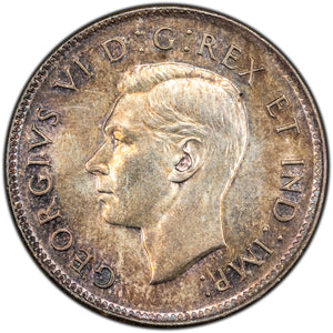 SOLD Canada 1945 25 Cents Quarter Silver Coin - MS-60