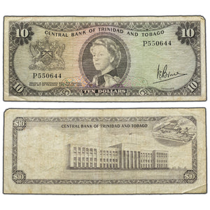 SOLD Trinidad and Tobago 1964 $10 Ten Dollars Note P #28c