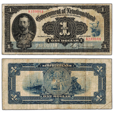 $1 1920 Government of Newfoundland Note NF-12d - Fine