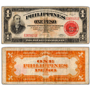 SOLD Philippines 1941 1 One Peso Note P #89a - Circulated
