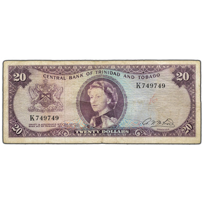 SOLD Trinidad and Tobago 1964 $20 Twenty Dollars Note P #29b