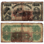 $4 1902 Dominion of Canada Note Word "FOUR" at Top DC-17b - Filler
