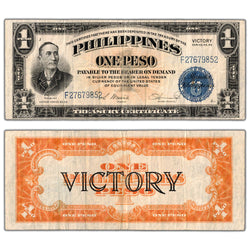 SOLD Philippines ND (1944) 1 One Peso Note Victory Series P #94 - Circulated