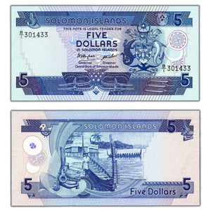 SOLD Solomon Islands ND (1986) $5 Five Dollars Note P #14 - Choice Uncirculated