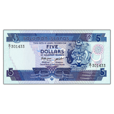 SOLD Solomon Islands ND (1986) $5 Five Dollars Note P #14 - Choice Uncirculated