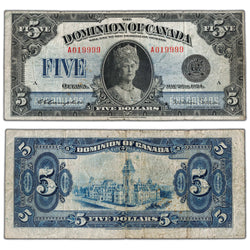 $5 1924 Dominion of Canada Note Queen Mary DC-27 - Fine