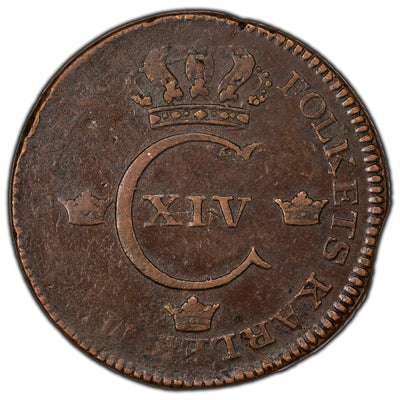 Sweden 1828 1 One Skilling Coin