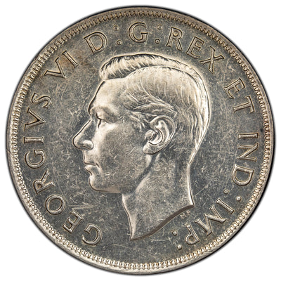 Canada 1945 $1 Silver Dollar Coin - Cleaned