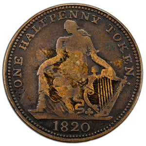 SOLD Canada Nova Scotia 1820 Trade & Navigation 1/2 Half Penny Token NS-24A1