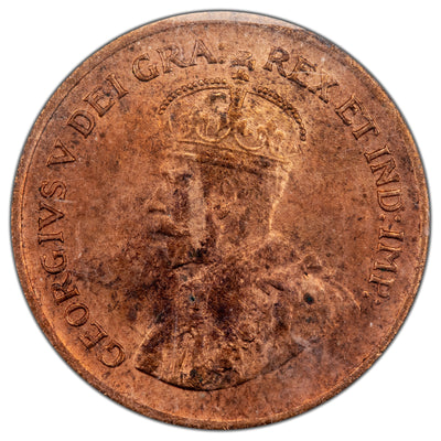 Canada 1928 One Small Cent Coin - ICCS MS-63 Red