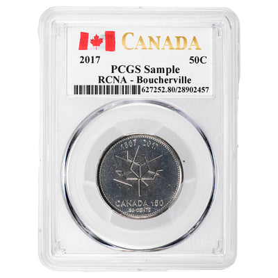 Canada 2017 50 Cents Coin - PCGS Sample Slab - RCNA Boucherville